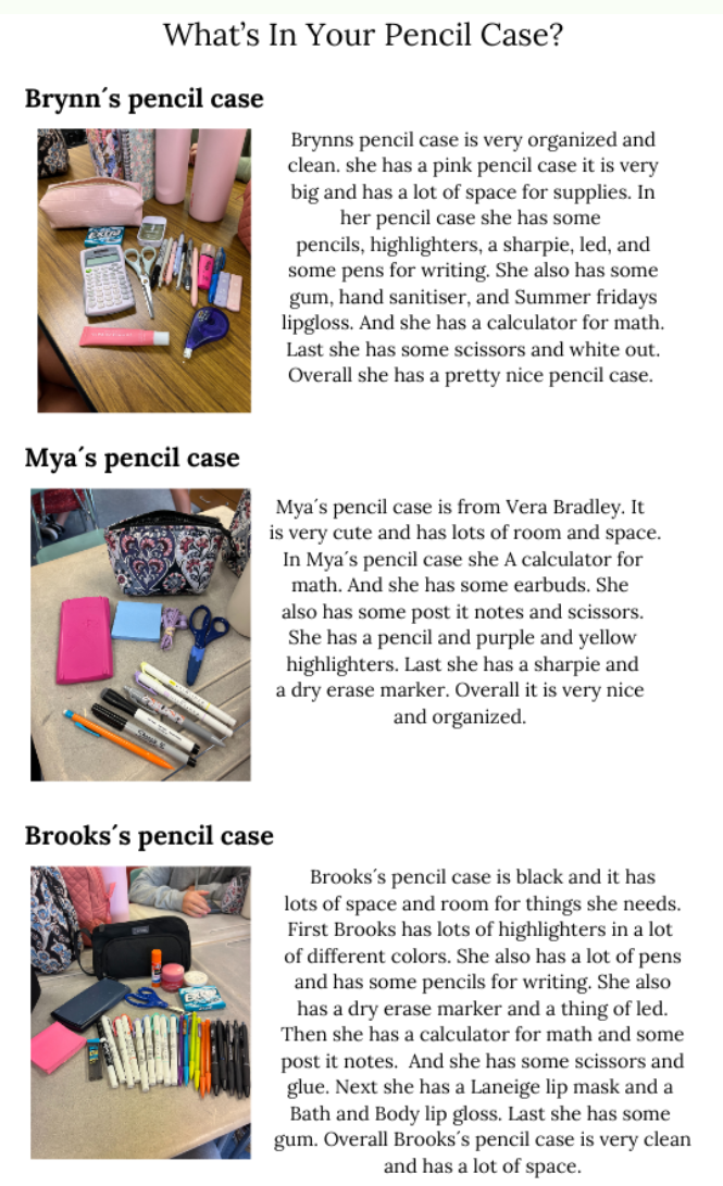 What's In Your Pencil Case? - 8th grade