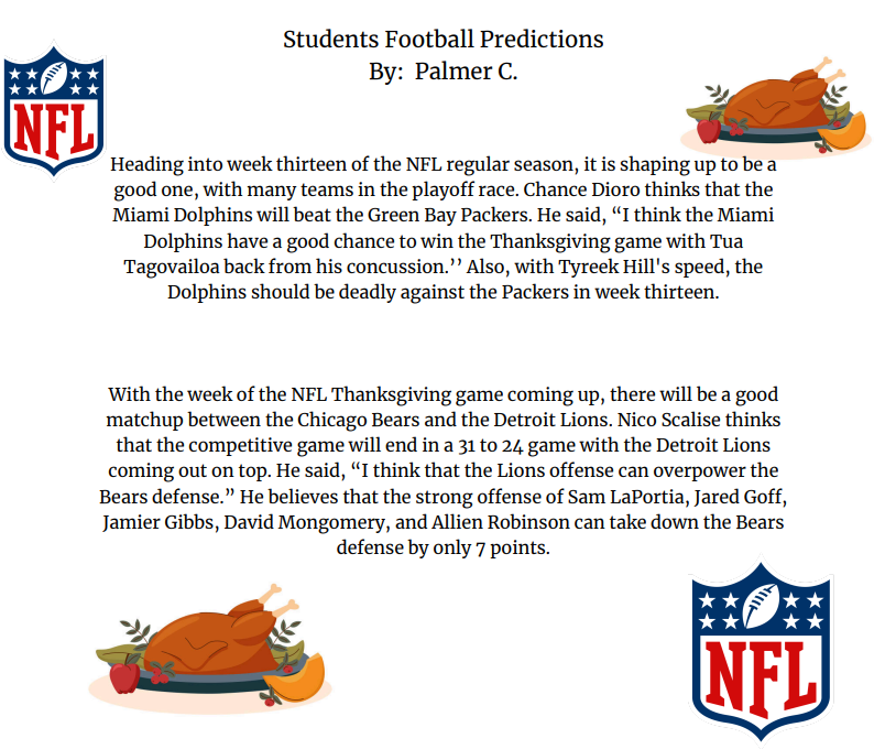 Thanksgiving Football Predictions