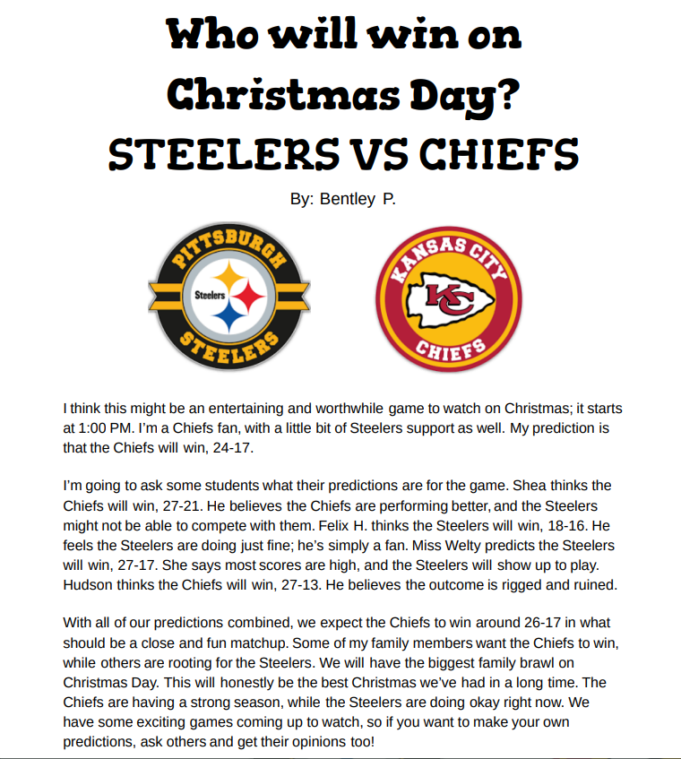 Steelers vs Chiefs