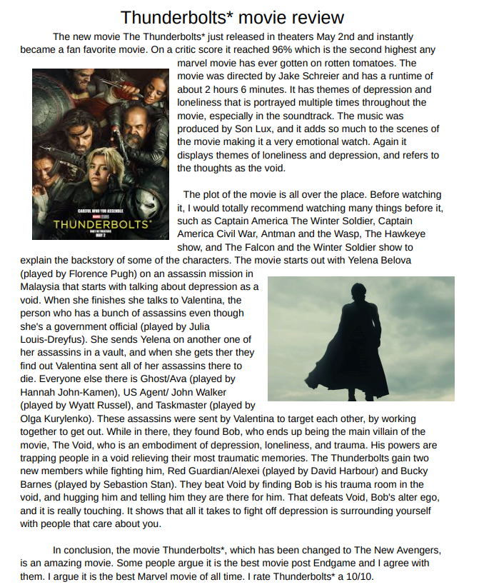 Thunderbolts Movie Review