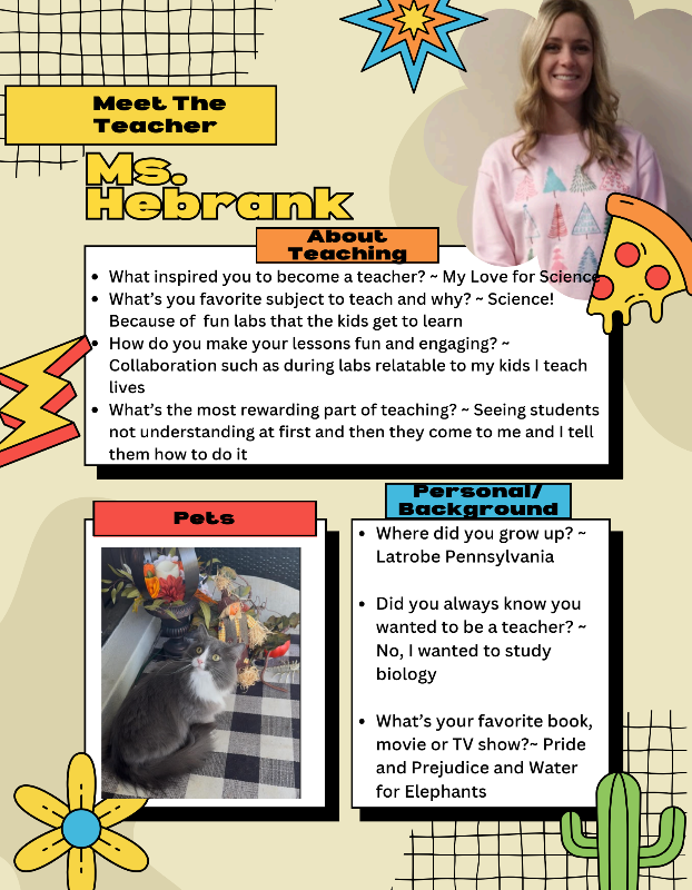 Meet the Teacher:  Ms. Hebrank